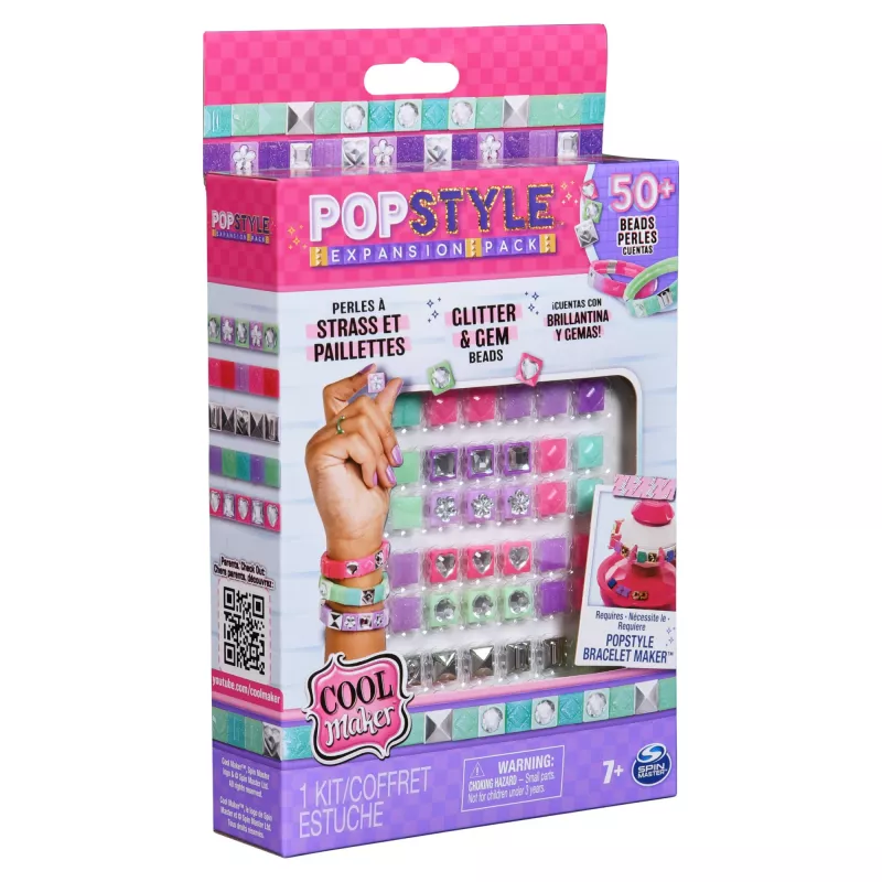 Cool Maker, PopStyle Erweiterungspackung, Armband-Bastelset, über 50 Schmucksteine, ergibt 3 Stück (Verpackung kann variieren), Kreativ-Schmuckset, Kinderspielzeug für Kinder ab 7 Jahren