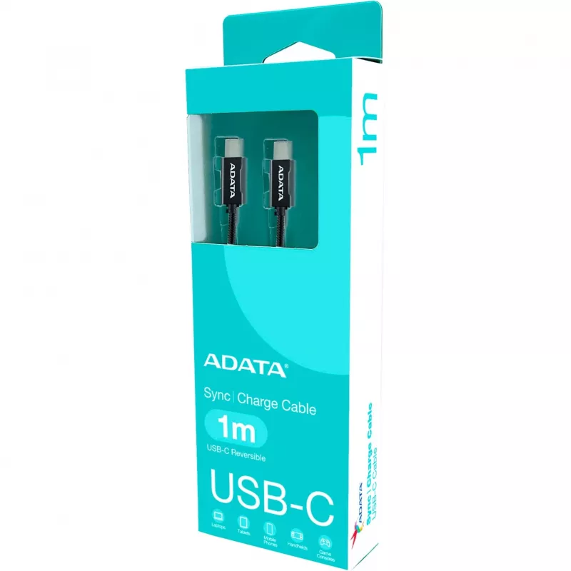 USB-C-auf-USB-C-Kabel ADATA CACC-100PN-BK, USB 2.0, 1 m, schwarz