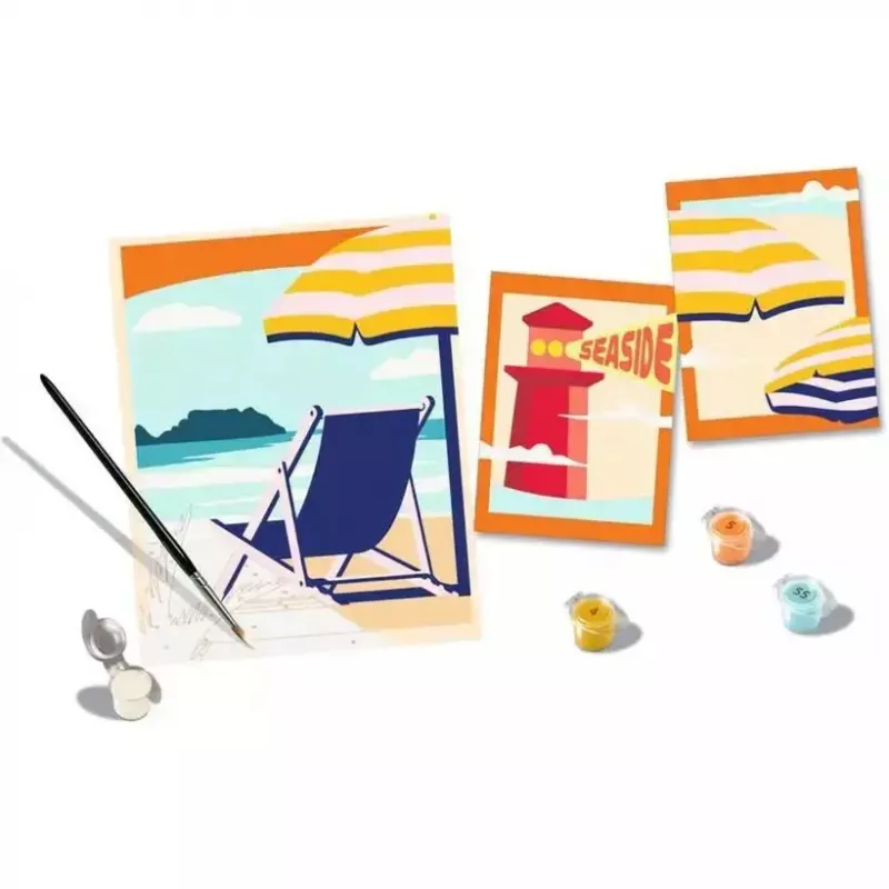 Ravensburger Malset CreArt Gallery Wall Set 'Am Strand' 23901 — Malaktivitätsset mit Rahmenpaneelen