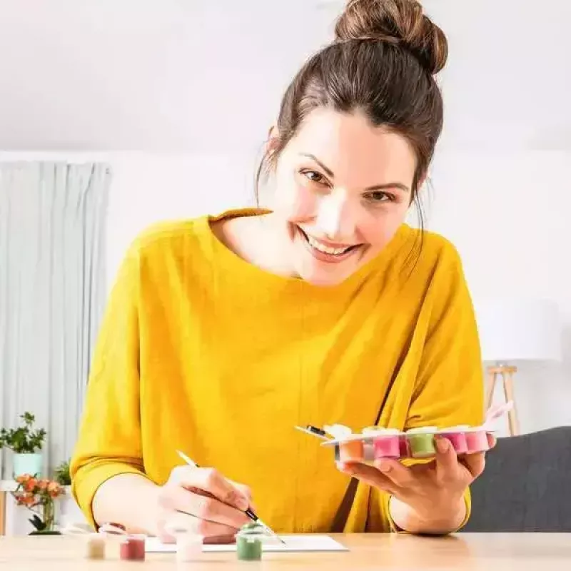 Malset Ravensburger CreArt – Leuchtturm am Meer, kreatives Malen-nach-Zahlen-Set
