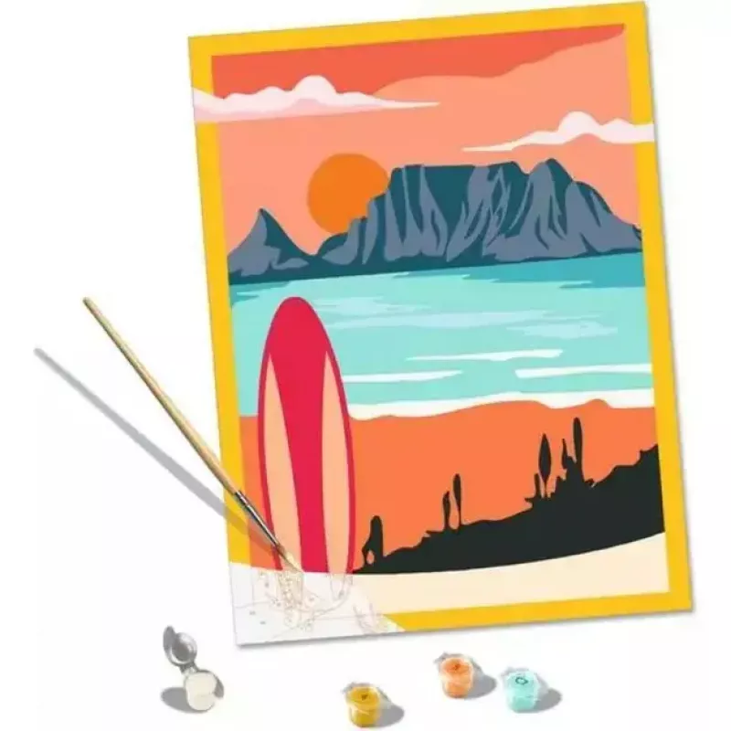 Ravensburger Malen nach Zahlen CreArt 'Sonnenuntergang am Strand' Modell 23898 — Malset für Erwachsene und Jugendliche