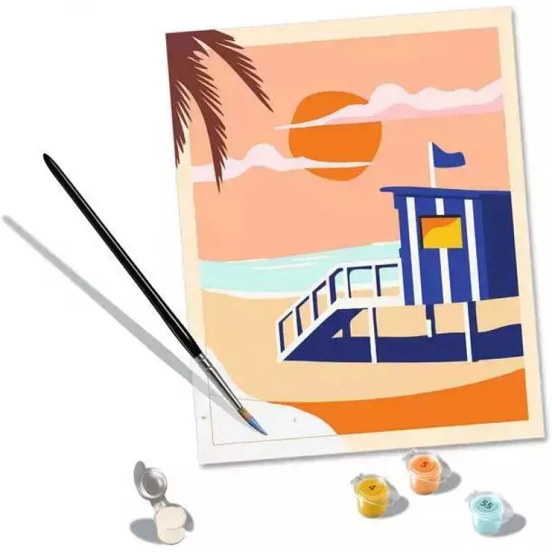 Malset Ravensburger CreArt Beach - Cottage, Modell 23896, enthält Leinwand und Farben