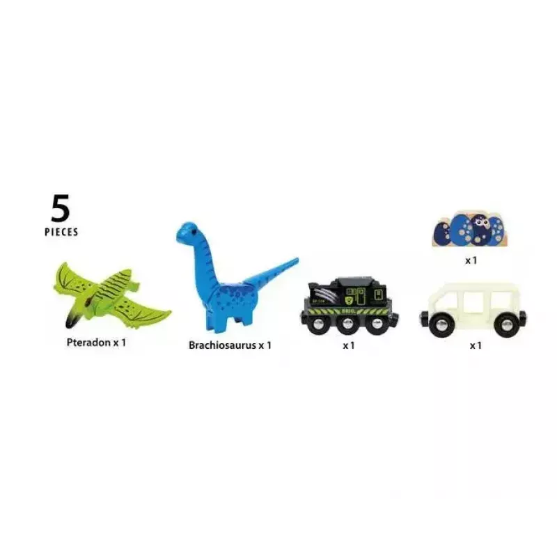 Train BRIO Dinosaur Battery Train Multicolour Wood 3+