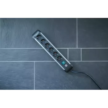 Power-Verlängerung Brennenstuhl 1391030600 3m 6 AC-Steckdosen Innenbereich Schwarz Silber