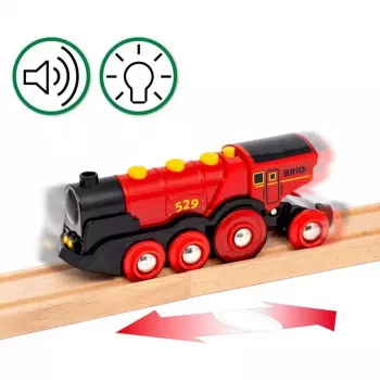 Ravensburger BRIO World Rote Lola Bauernhof Zug-Set – Holzspielzeug-Zugset
