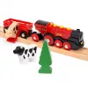 Ravensburger BRIO World Rote Lola Bauernhof Zug-Set – Holzspielzeug-Zugset