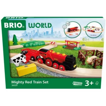 Ravensburger BRIO World Rote Lola Bauernhof Zug-Set – Holzspielzeug-Zugset
