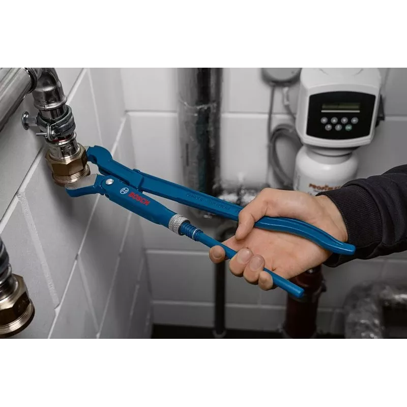 Bosch Professional Sanitär-Eckrohrzange 45°, 420 mm, S-Maul (1 600 A02 W3T)