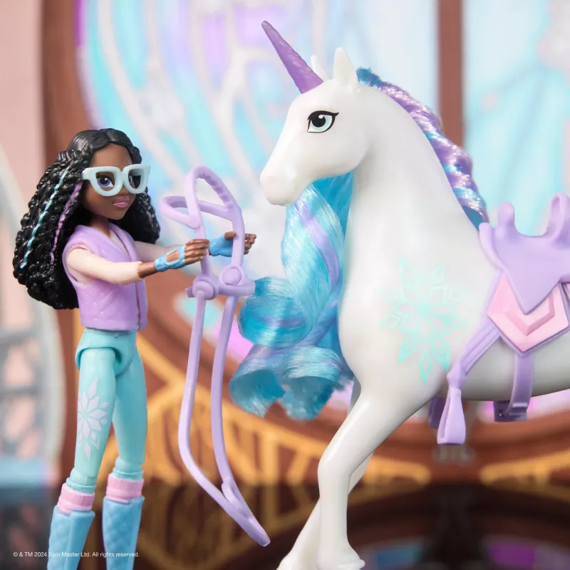 Unicorn Academy, Layla & Glacier mit 2 Zubehörteilen & Haarwerkzeug, Puppen & Einhorn-Spielzeug für Mädchen ab 4 Jahren