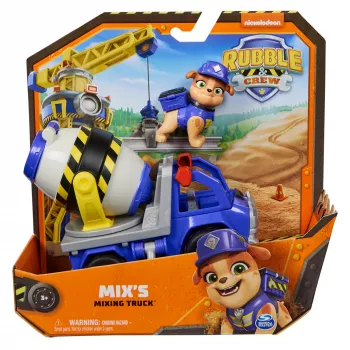 Rubble & Crew, Mix’s Betonmischer-Spielzeug-LKW mit Actionfigur und beweglichen Bauteilen, Spielzeug für Kinder ab 3 Jahren