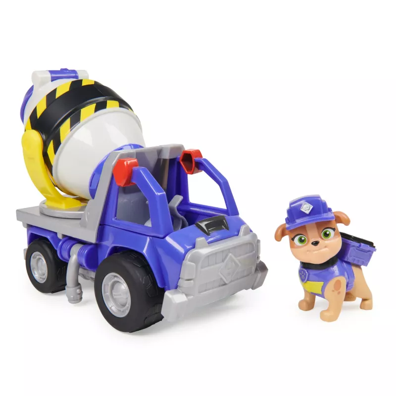 Rubble & Crew, Mix’s Betonmischer-Spielzeug-LKW mit Actionfigur und beweglichen Bauteilen, Spielzeug für Kinder ab 3 Jahren