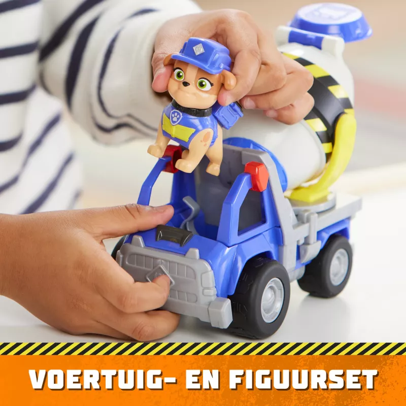 Rubble & Crew, Mix’s Betonmischer-Spielzeug-LKW mit Actionfigur und beweglichen Bauteilen, Spielzeug für Kinder ab 3 Jahren