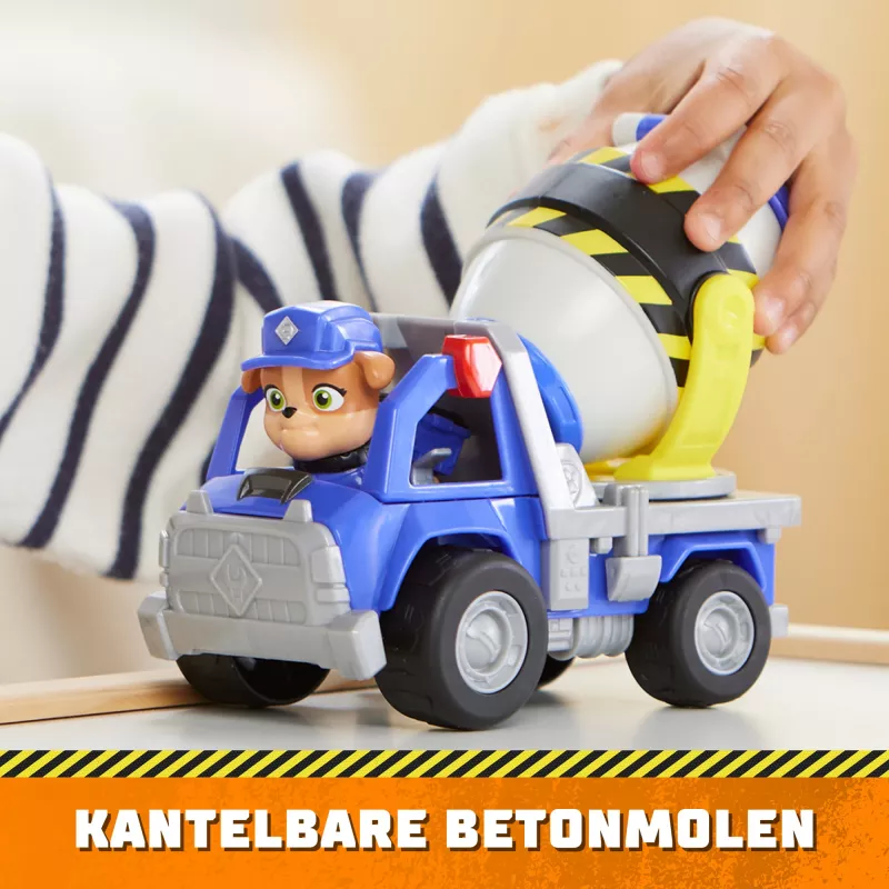 Rubble & Crew, Mix’s Betonmischer-Spielzeug-LKW mit Actionfigur und beweglichen Bauteilen, Spielzeug für Kinder ab 3 Jahren