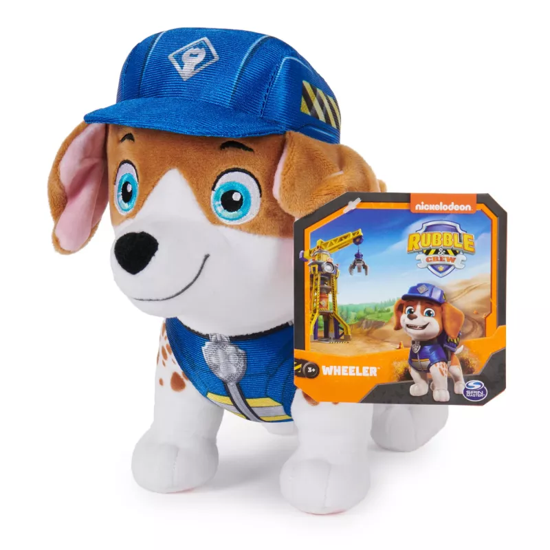 Rubble & Crew, Premium-Plüschtiere, 18 cm Charger-Plüschtier in Bauarbeiter-Uniform, Spielzeug für Jungen & Mädchen ab 3 Jahren
