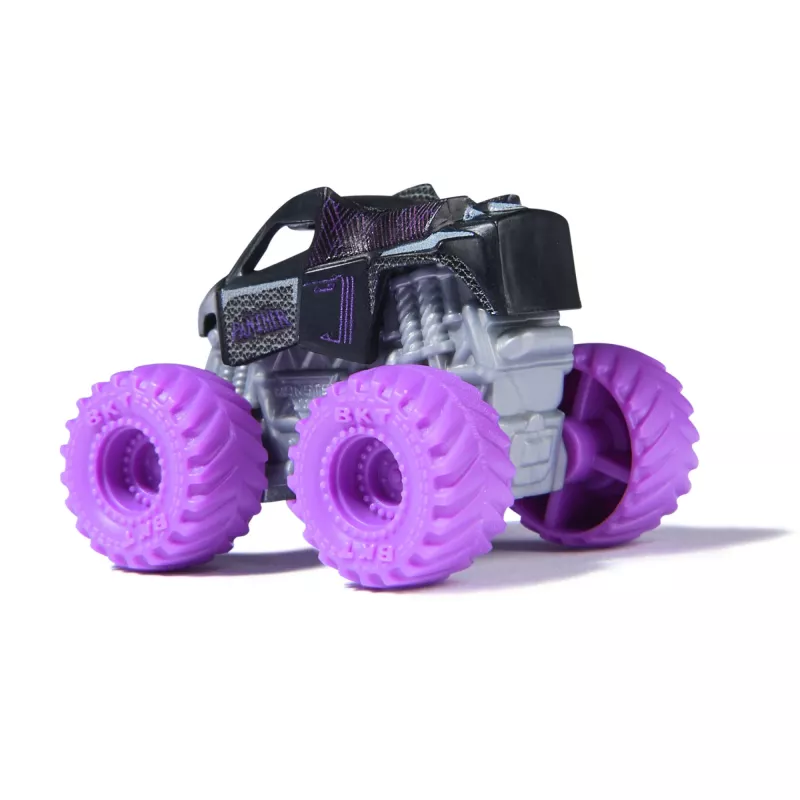 Monster Jam, Marvel Mini Monster Truck 3er-Pack, Schwarz Panther, Captain America, Iron Man Druckguss-Monstertrucks, Maßstab 1:87, Spielzeug für Jungen ab 3 Jahren