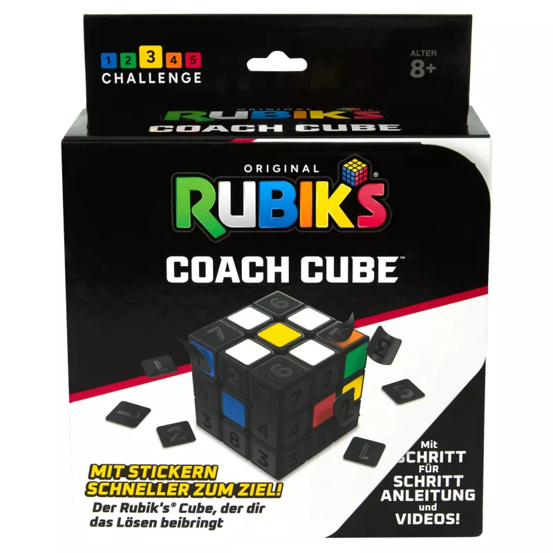 Rubik’s Coach Cube, Lerne den 3x3 Cube mit Stickern, Anleitung & Videos zu lösen | Stressabbau Fidget Toy | Erwachsenen Fidget Cube | ab 8 Jahren