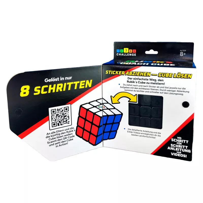 Rubik’s Coach Cube, Lerne den 3x3 Cube mit Stickern, Anleitung & Videos zu lösen | Stressabbau Fidget Toy | Erwachsenen Fidget Cube | ab 8 Jahren