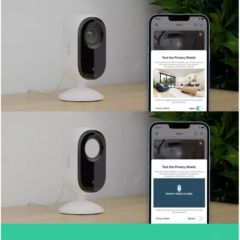IP-Sicherheitskamera Arlo Essential 2K Indoor Security Camera 2er-Pack kabellos Innenbereich