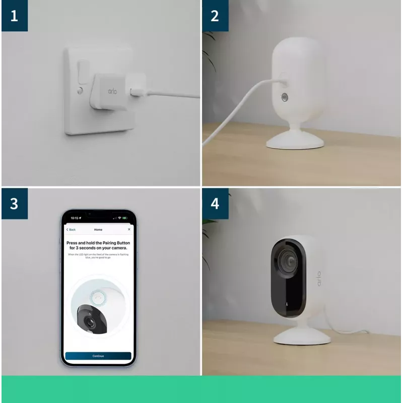 IP-Sicherheitskamera Arlo Essential 2K Indoor Security Camera 2er-Pack kabellos Innenbereich
