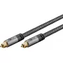 Digitales optisches Audiokabel WENTRONIC Goobay 65305 TOSLINK zu TOSLINK 2 m, Kupfer, vergoldete Kontakte, schwarz/silber