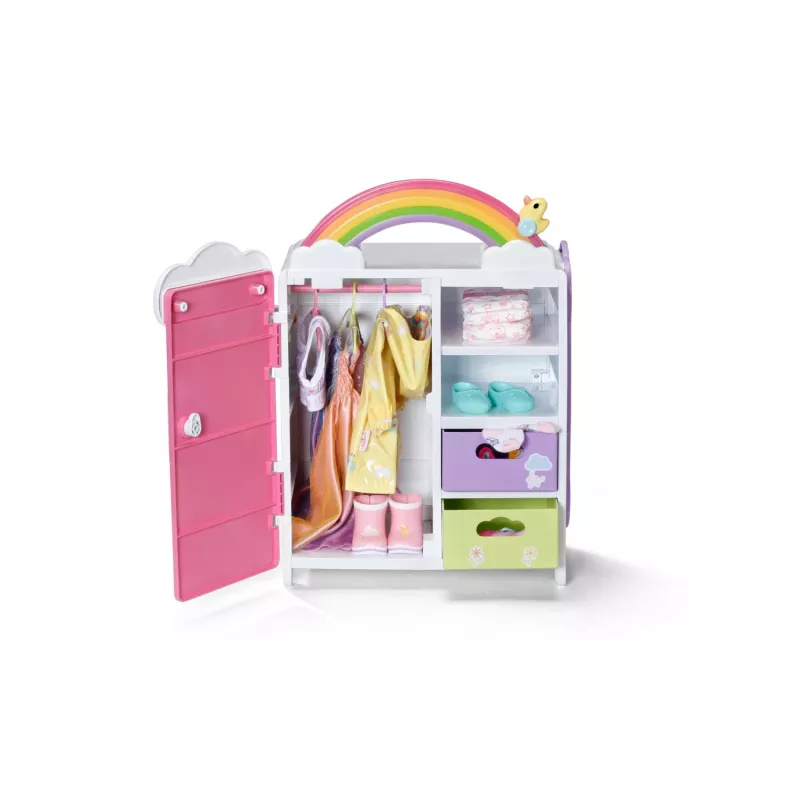 Puppenkleiderschrank zapf creation BABY born Regenbogen-Kleiderschrank — für Puppen, Lichteffekte, benötigt 3×AAA-Batterien, empfohlenes Alter 3+
