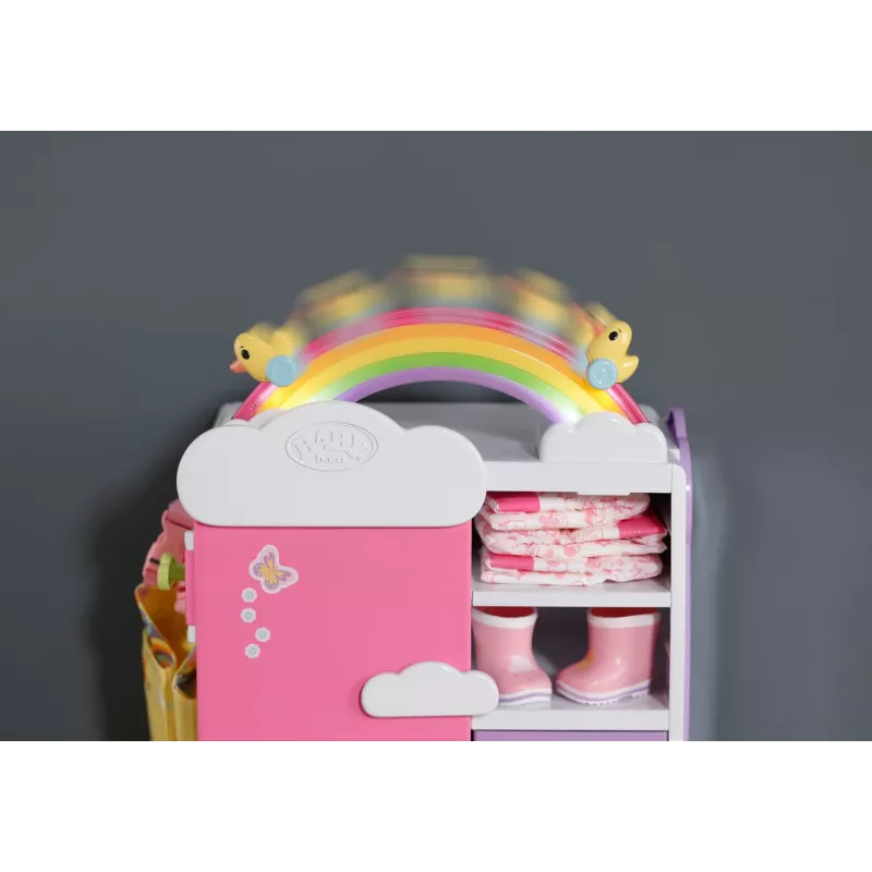 Puppenkleiderschrank zapf creation BABY born Regenbogen-Kleiderschrank — für Puppen, Lichteffekte, benötigt 3×AAA-Batterien, empfohlenes Alter 3+
