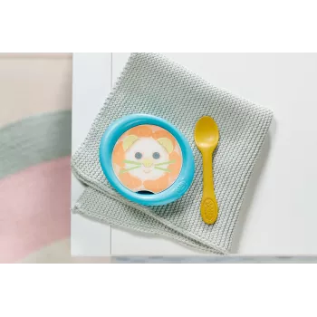 BABY born Fütterungsset – Puppenfütterungszubehör mit wasseraktivierten Mahlzeitenbildern