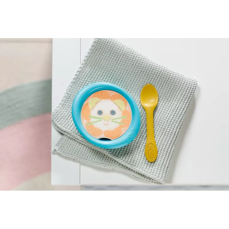 BABY born Fütterungsset – Puppenfütterungszubehör mit wasseraktivierten Mahlzeitenbildern