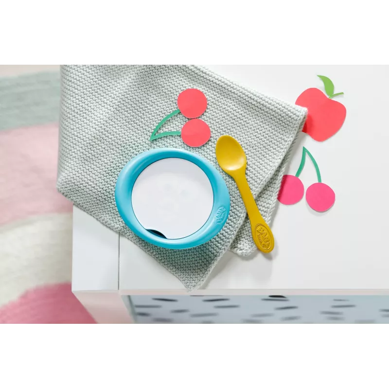 BABY born Fütterungsset – Puppenfütterungszubehör mit wasseraktivierten Mahlzeitenbildern