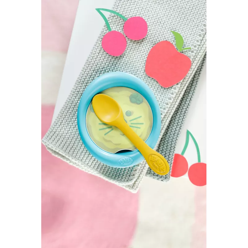 BABY born Fütterungsset – Puppenfütterungszubehör mit wasseraktivierten Mahlzeitenbildern