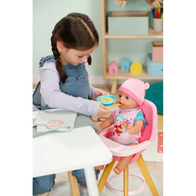 BABY born Fütterungsset – Puppenfütterungszubehör mit wasseraktivierten Mahlzeitenbildern