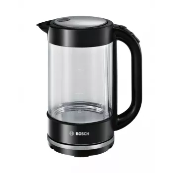 Elektrischer Wasserkocher Bosch TWK70B03 1,7 L, 2400 W, Glasgehäuse, Schwarz/Transparent