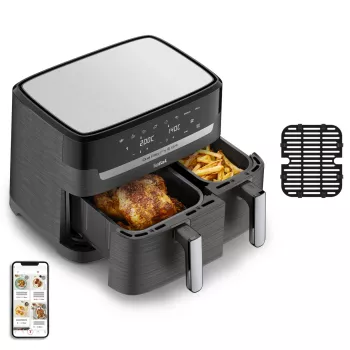 Tefal Dual Easy Fry & Grill EY905B Doppel-8,3-L-Standgerät 2700 W Heißluftfritteuse Grau