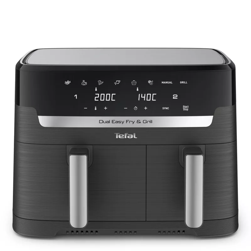 Tefal Dual Easy Fry & Grill EY905B Doppel-8,3-L-Standgerät 2700 W Heißluftfritteuse Grau