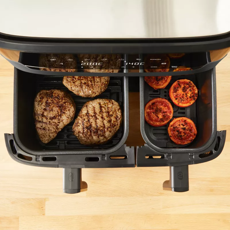 Tefal Dual Easy Fry & Grill EY905B Doppel-8,3-L-Standgerät 2700 W Heißluftfritteuse Grau