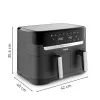 Tefal Dual Easy Fry & Grill EY905B Doppel-8,3-L-Standgerät 2700 W Heißluftfritteuse Grau