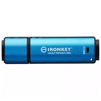 Kingston Technology IronKey 64GB USB-C Vault Privacy 50C AES-256 verschlüsselt, FIPS 197