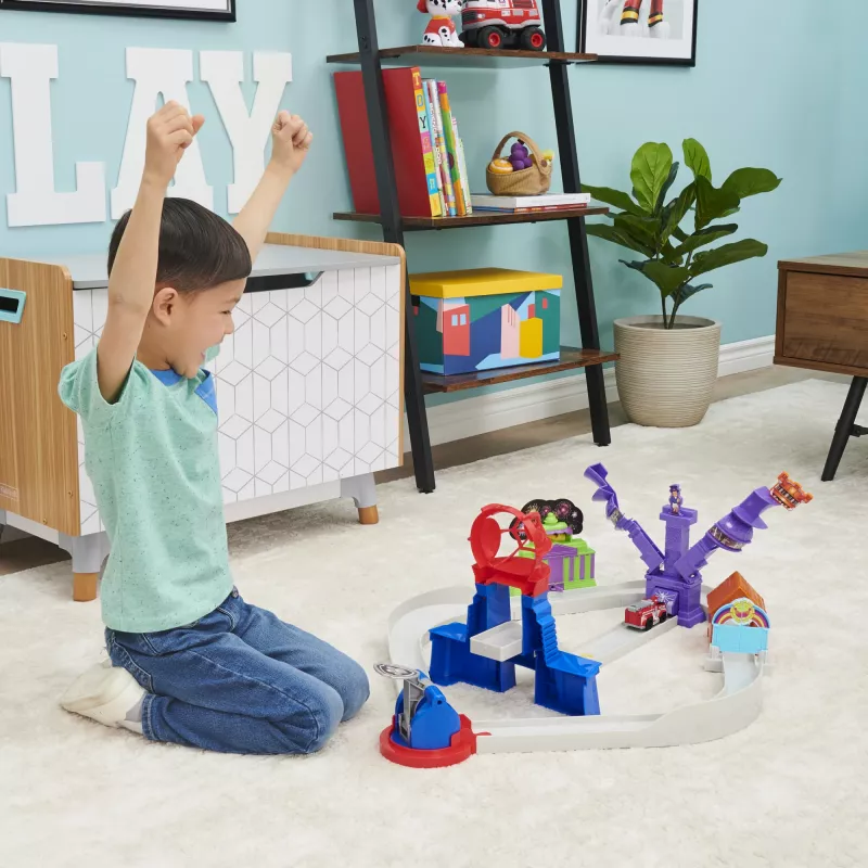 PAW Patrol , True Metal Total City Rescue Movie Track Set mit exklusivem Marshall-Fahrzeug, Maßstab 1:55, Spielzeug für Kinder ab 3 Jahren