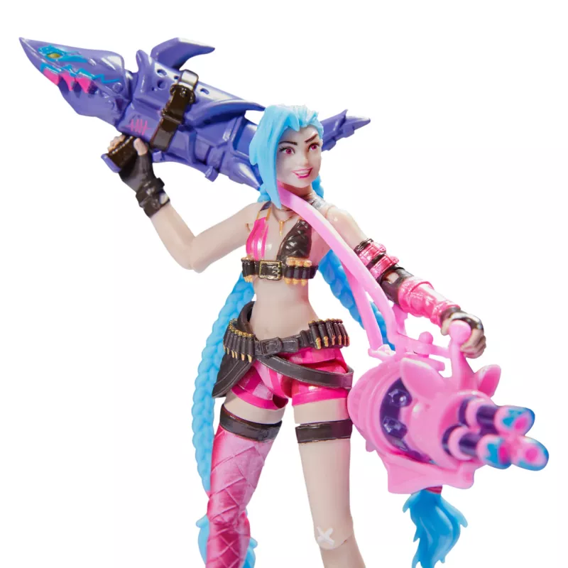 League of Legends , Dual Cities Pack w/ Exclusive Jinx, Heimerdinger, Vi, Caitlyn, and Ekko, 4-Inch Collectible Figuren, Accessories, Ages 12 and Up