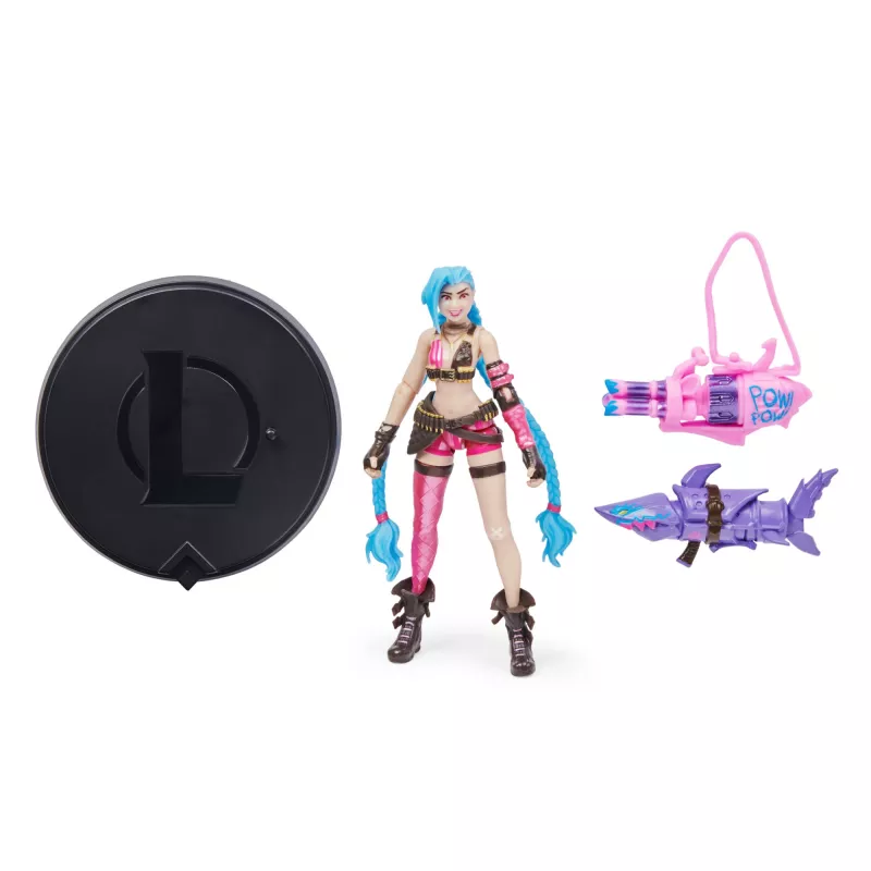 League of Legends , Dual Cities Pack w/ Exclusive Jinx, Heimerdinger, Vi, Caitlyn, and Ekko, 4-Inch Collectible Figuren, Accessories, Ages 12 and Up