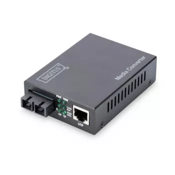 DIGITUS Medienkonverter, Multimode 10/100Base-TX auf 100Base-FX, inkl. Netzteil SC-Stecker, bis zu 2 km
