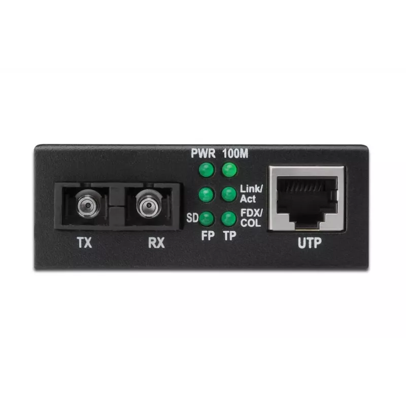 DIGITUS Medienkonverter, Multimode 10/100Base-TX auf 100Base-FX, inkl. Netzteil SC-Stecker, bis zu 2 km