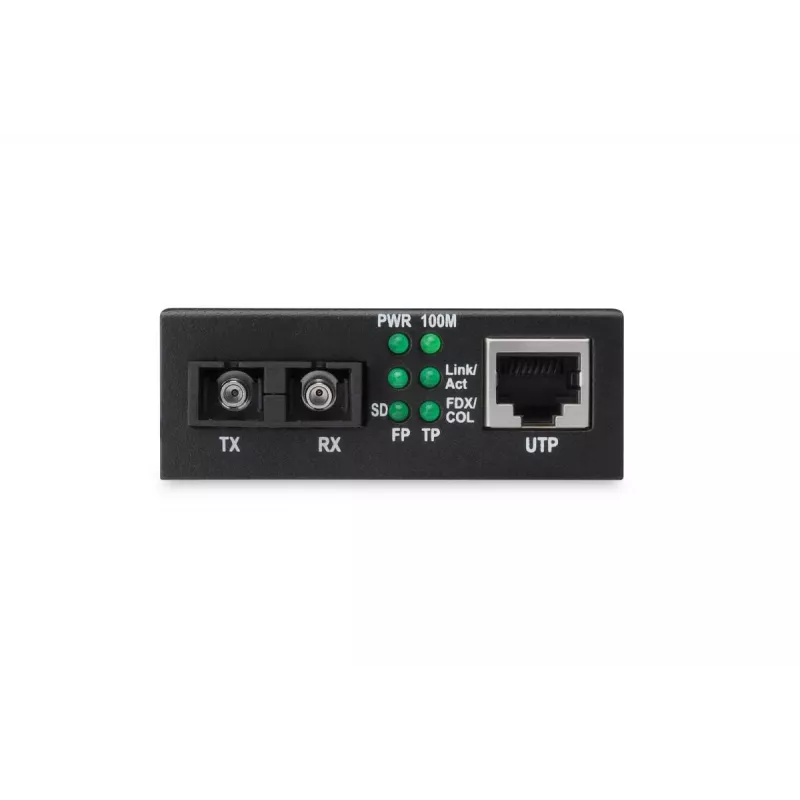 DIGITUS Medienkonverter, Multimode 10/100Base-TX auf 100Base-FX, inkl. Netzteil SC-Stecker, bis zu 2 km