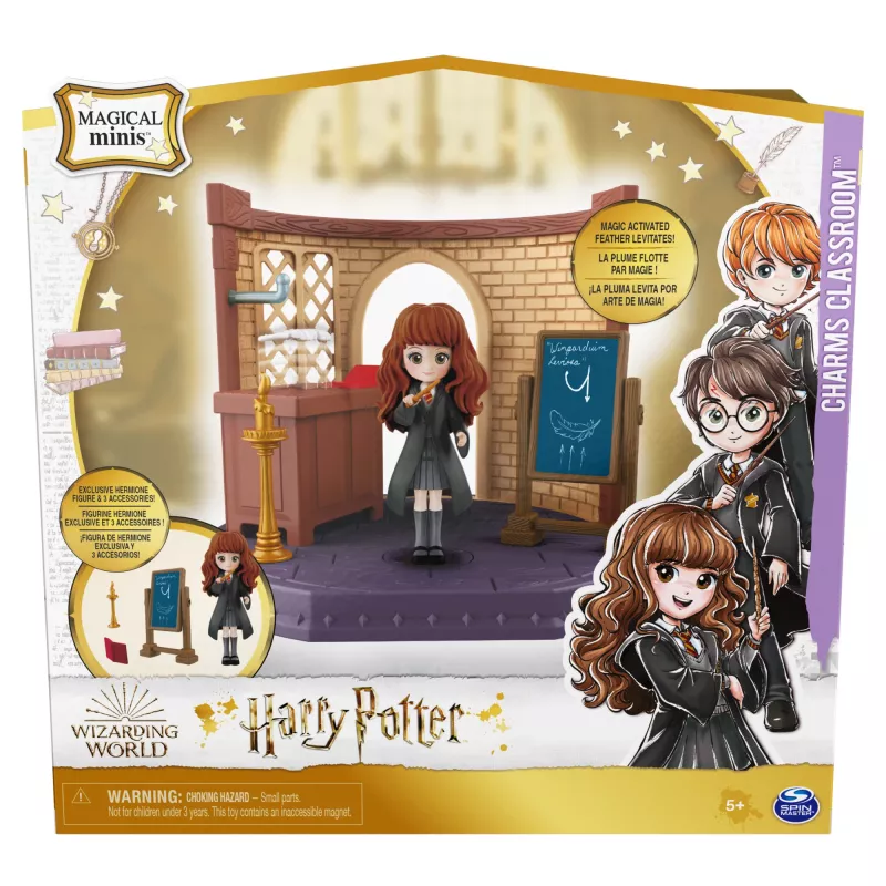 Wizarding World Harry Potter, Magical Minis Zauberkunst-Klassenzimmer mit exklusiver Hermine-Granger-Figur und Zubehör, Kinderspielzeug ab 5 Jahren