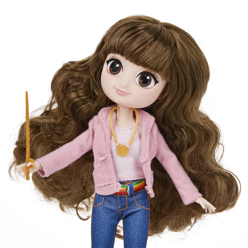 Wizarding World Harry Potter, 8-Zoll Brilliant Hermine Granger Puppen-Geschenkset mit 5 Zubehörteilen und 2 Outfits, Spielzeug für Kinder ab 6 Jahren