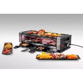 Unold 48730 Raclette-Grill 8 Person(en) 1200 W Schwarz, Edelstahl