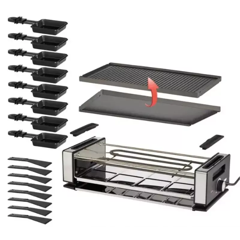 Unold 48730 Raclette-Grill 8 Person(en) 1200 W Schwarz, Edelstahl