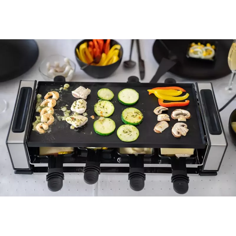 Unold 48730 Raclette-Grill 8 Person(en) 1200 W Schwarz, Edelstahl