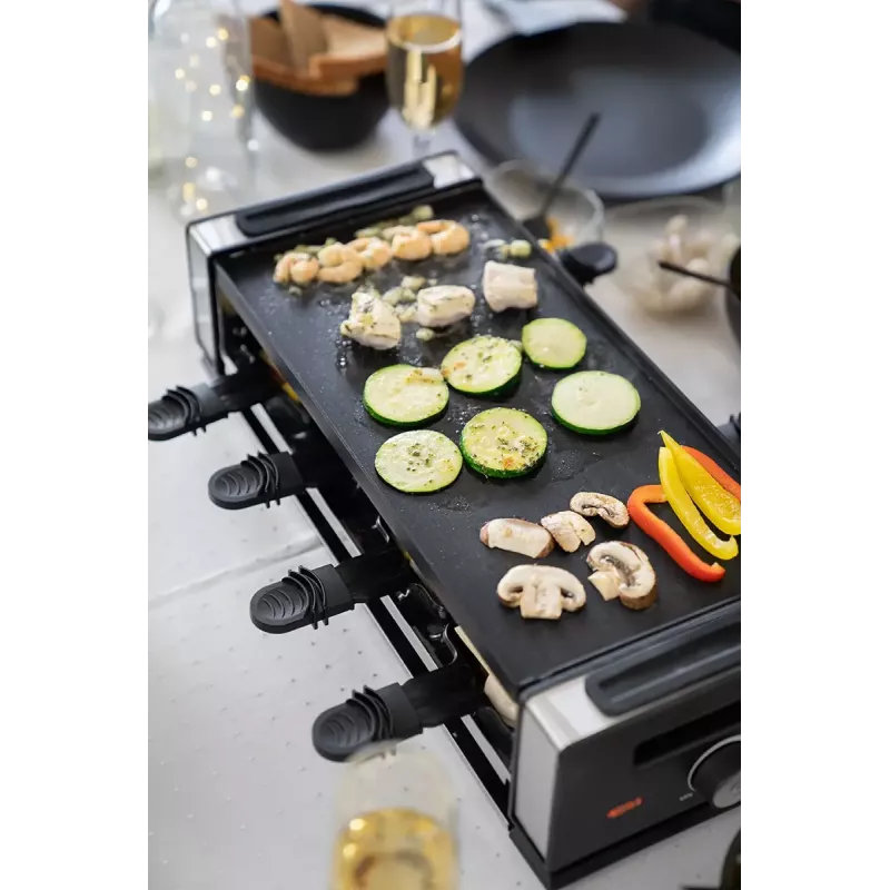 Unold 48730 Raclette-Grill 8 Person(en) 1200 W Schwarz, Edelstahl