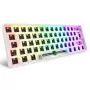 Kompakte 60 % kabelgebundene Tastatur Sharkoon SKILLER SGK50 S4 — QWERTZ-Layout, RGB-Beleuchtung, USB, 1,5 m Kabel, weiß